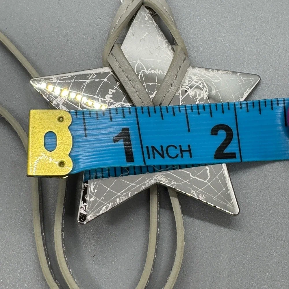 Dior Womens Keychain OS Silver Grey Star Map Bag Charm Luxury‎ Accessory Chic